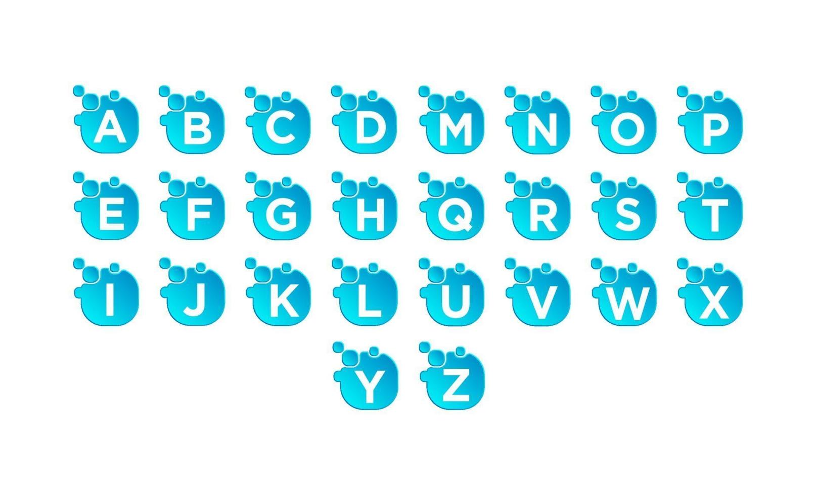 Initial a-z bubble logo set design vector