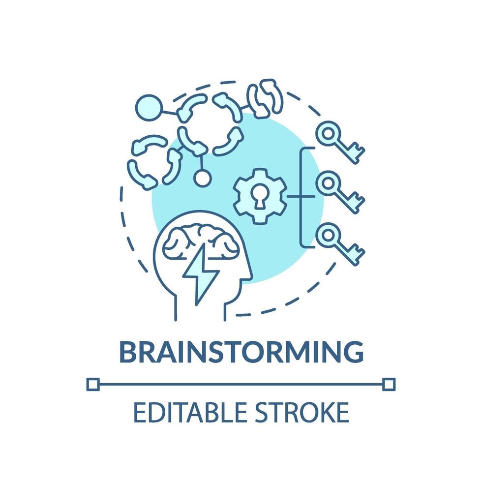 Brainstorming blue concept icon vector