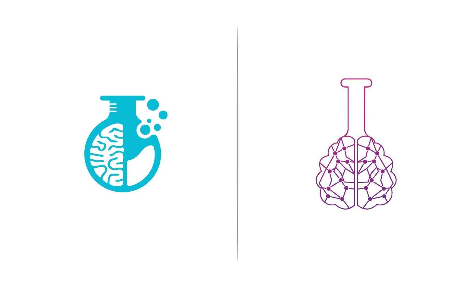 Brain lab logo template design vector