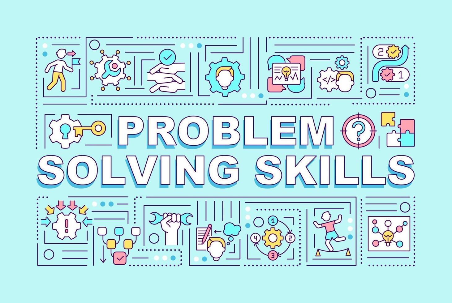 Problem solving skills word concepts banner vector