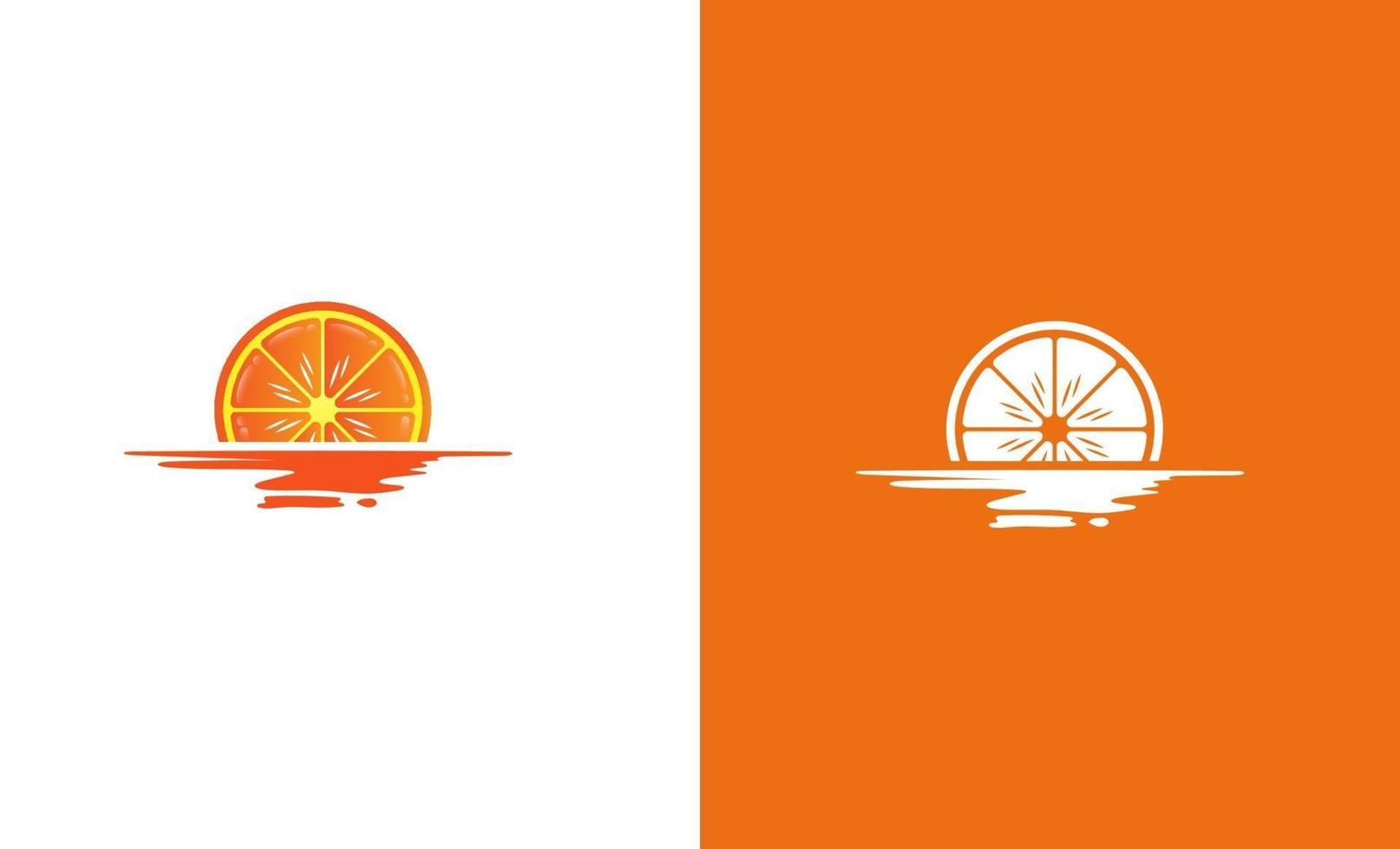 orange sunrise concept logo design template vector