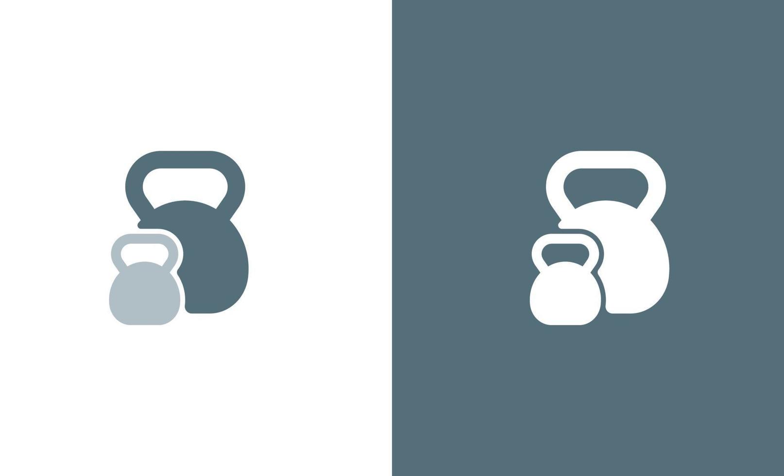 kettlebell fitness logo design template vector