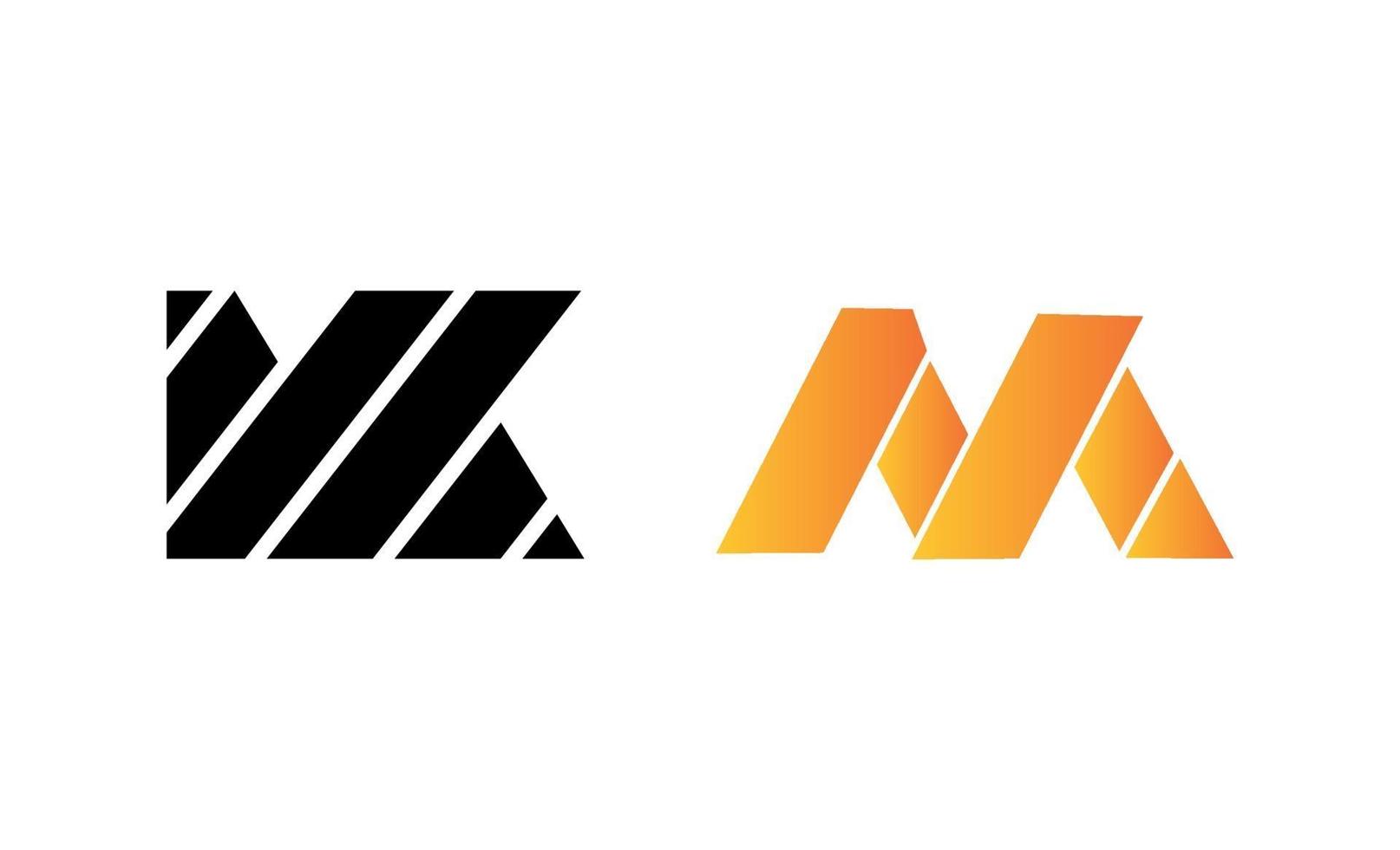 Ilustración de vector de diseño de logotipo mk inicial en negrita