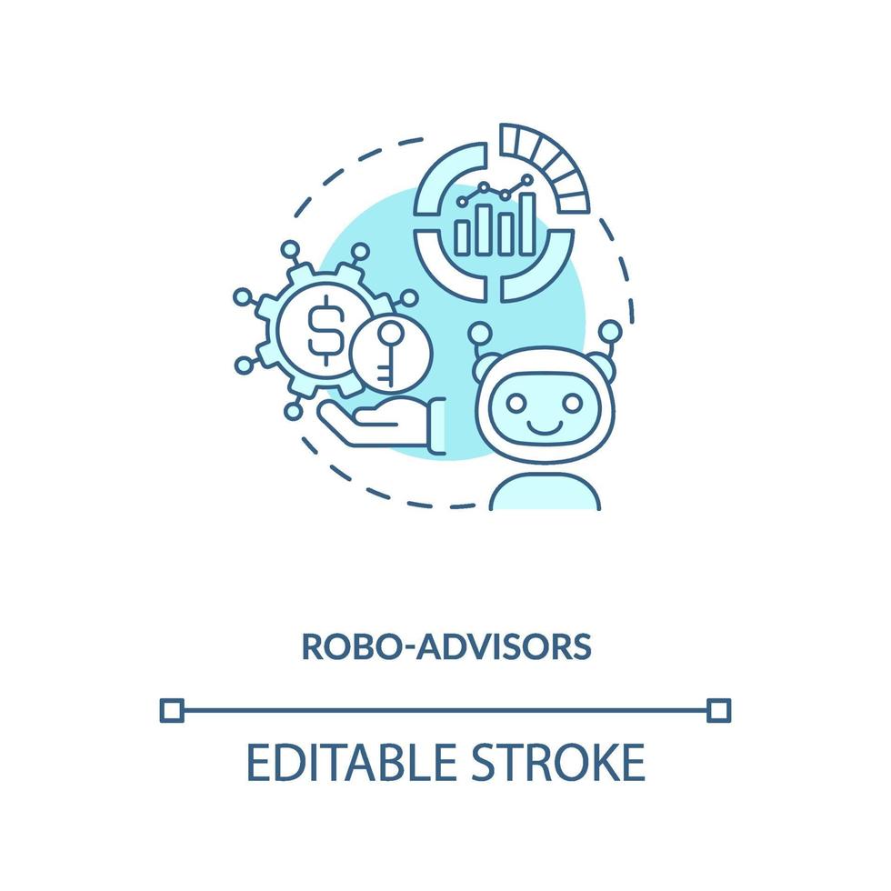 icono del concepto de robo-advisors vector