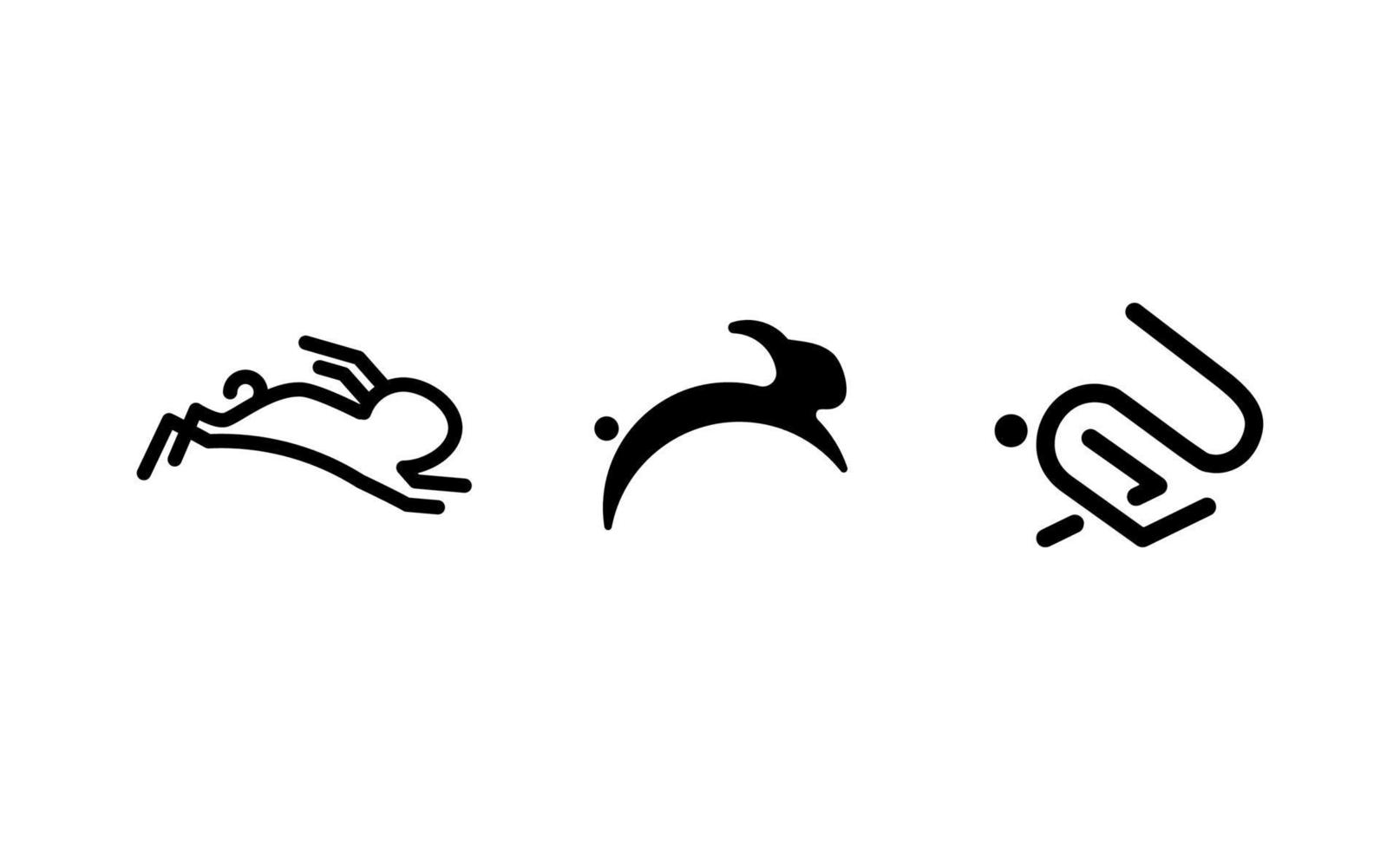 Rabbit or bunny jumping logo  design template vector