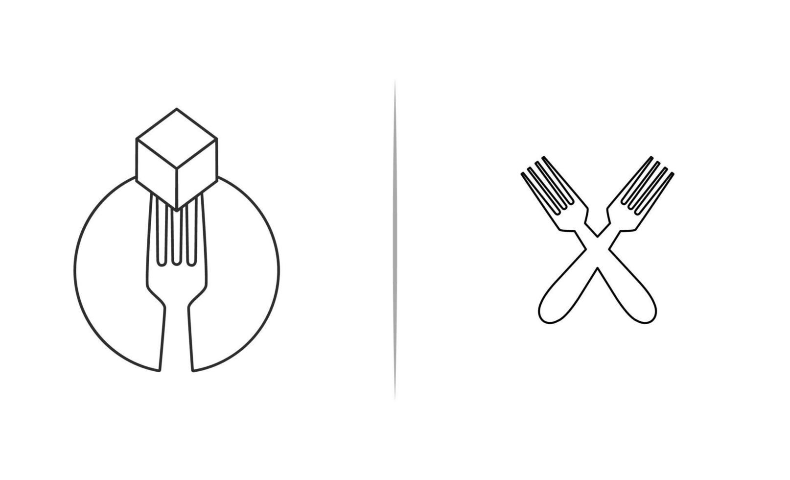 Fork logo icon design vector illustrration