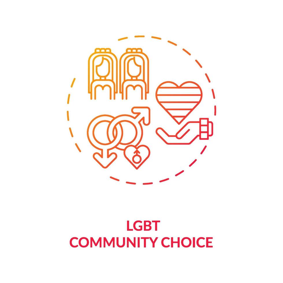 icono del concepto de elección de la comunidad lgbt. vector