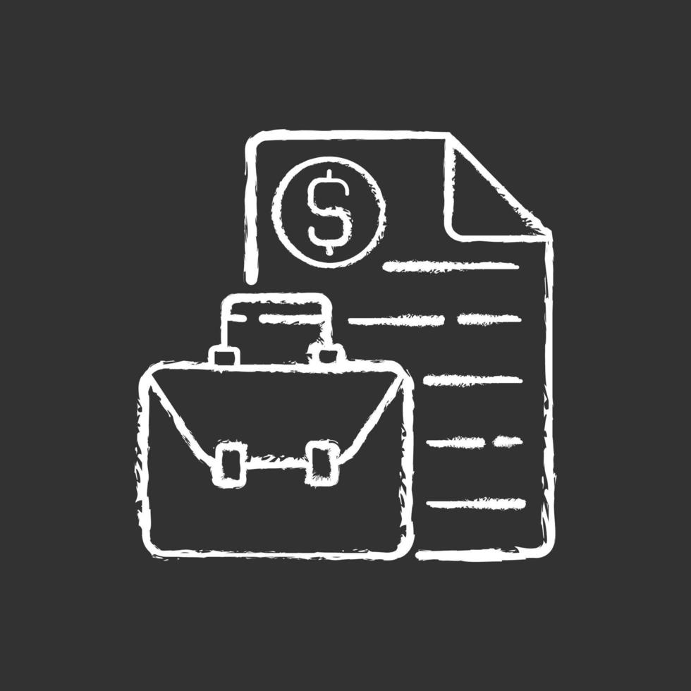 Business broker chalk white icon on black background vector