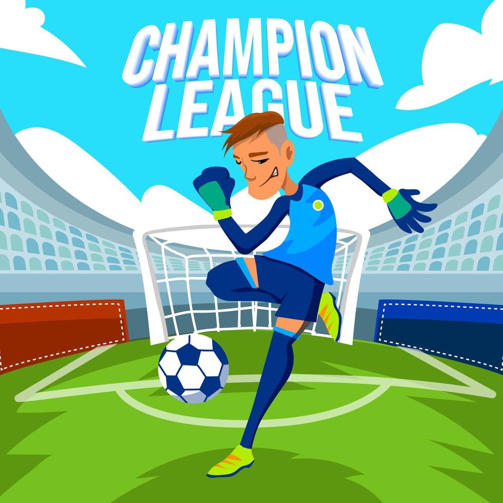 Football Goal Keeper Kick vector