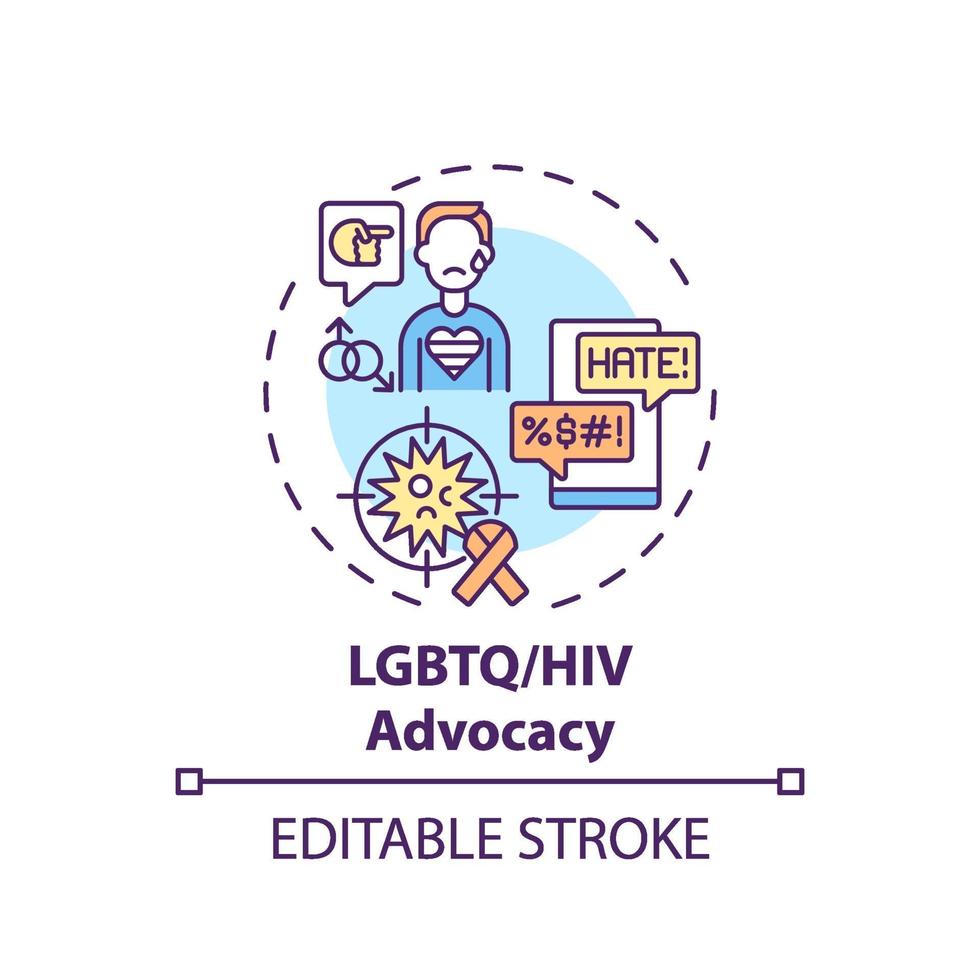 LGBTQ and HIV advocacy concept icon vector