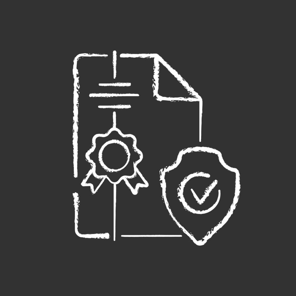 Intellectual property broker chalk white icon on black background vector