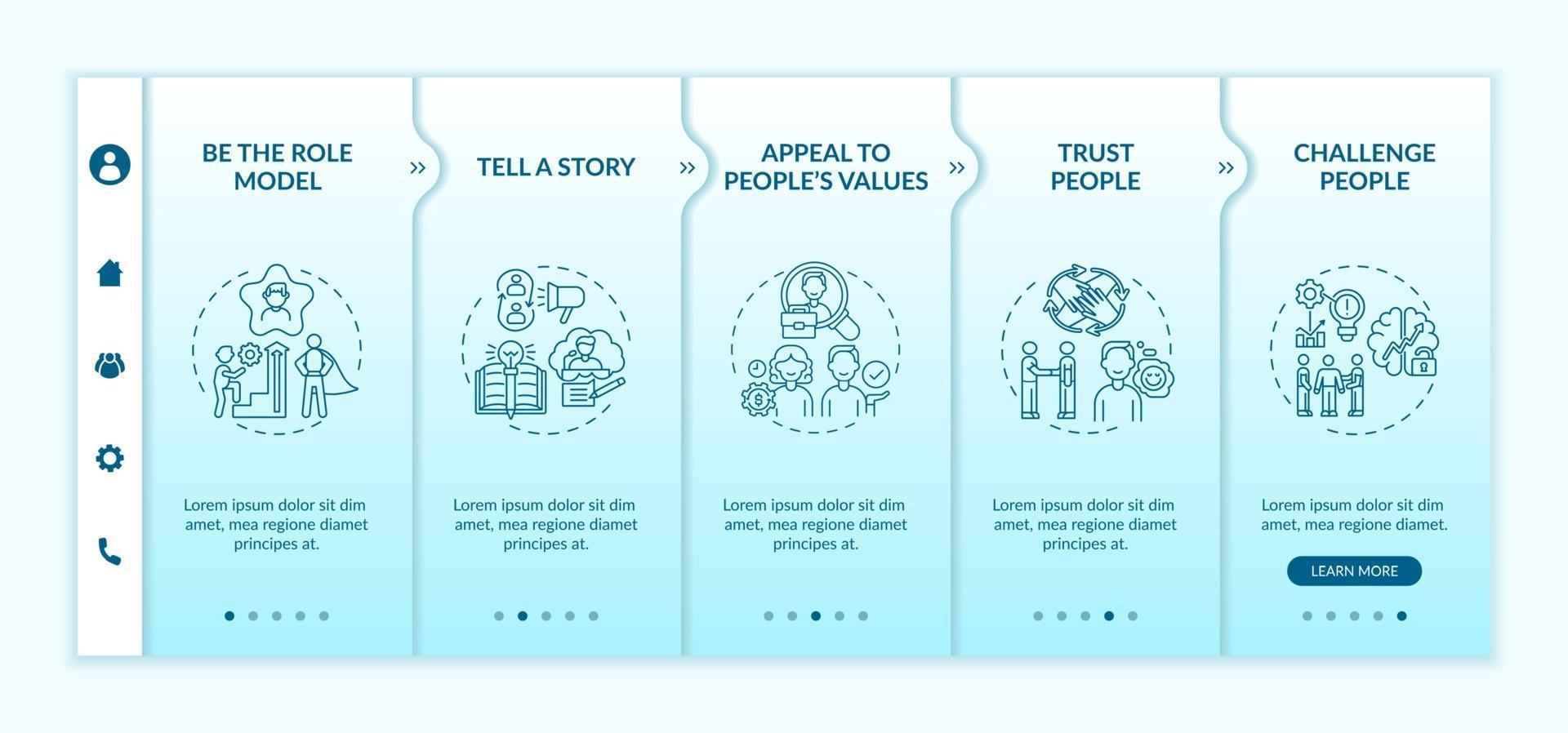 Inspiration speeches for audience onboarding vector template