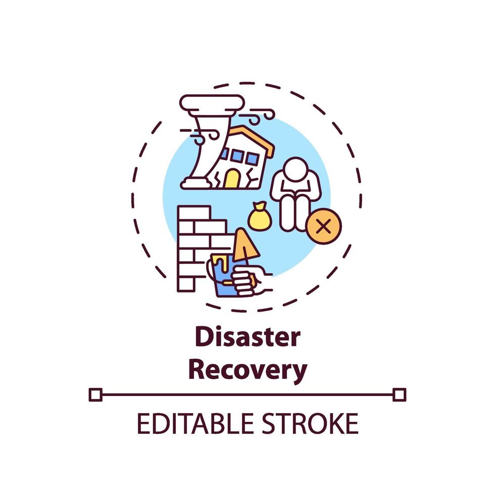 Disaster recovery concept icon vector