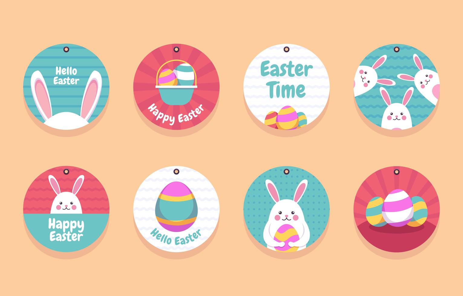 Cute Easter Gift Tag Collection vector