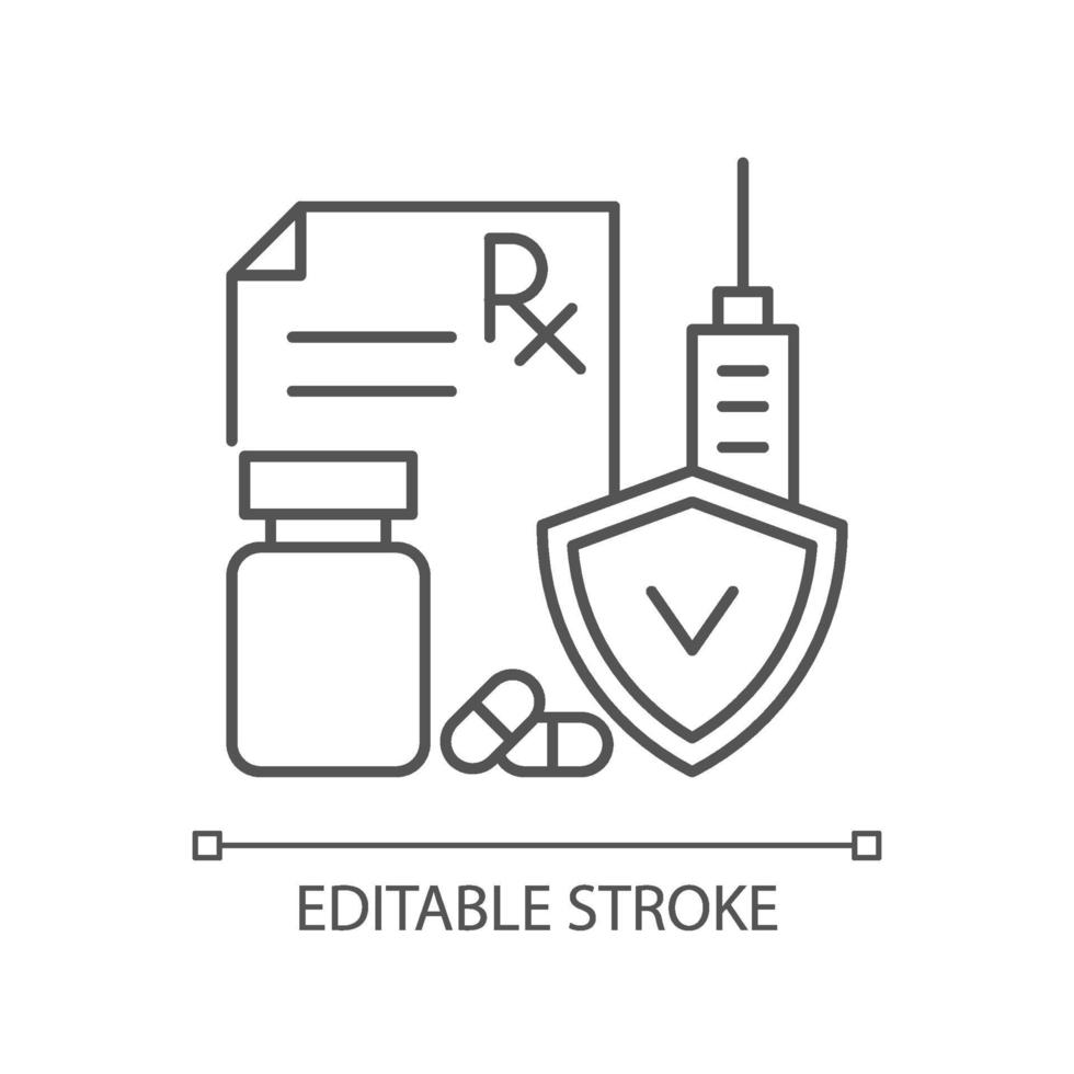 Medical insurance linear icon vector