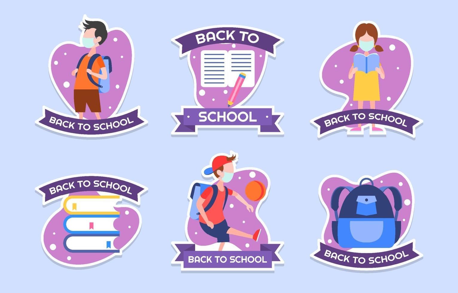 Back to School Sticker Set Design vector