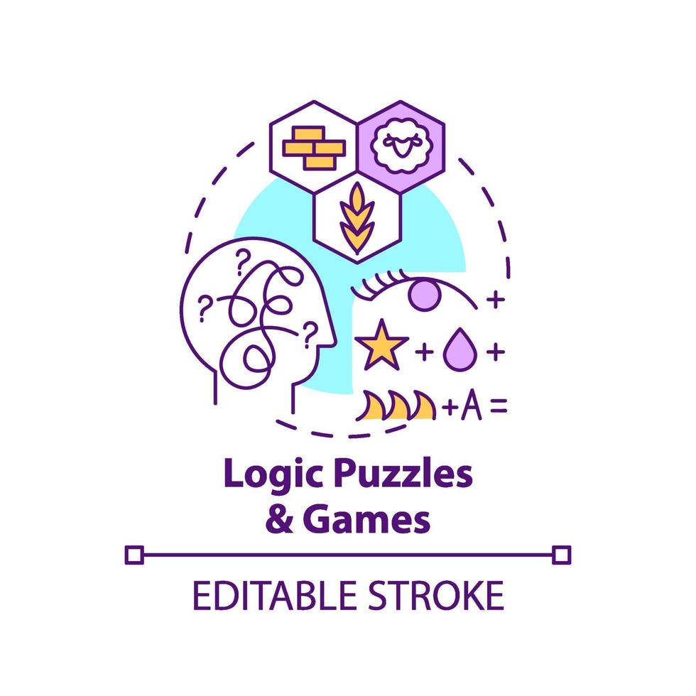 Logic puzzles and games concept icon vector