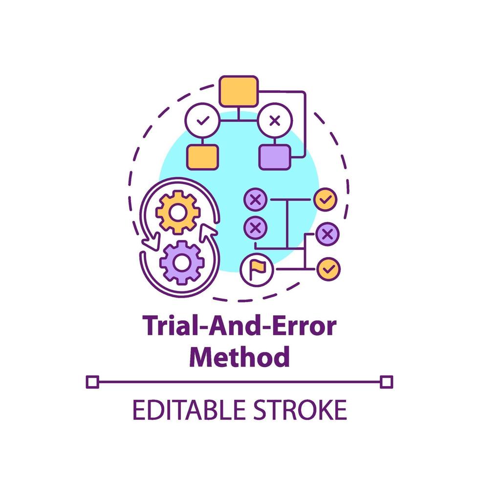 Trial and error method concept icon vector