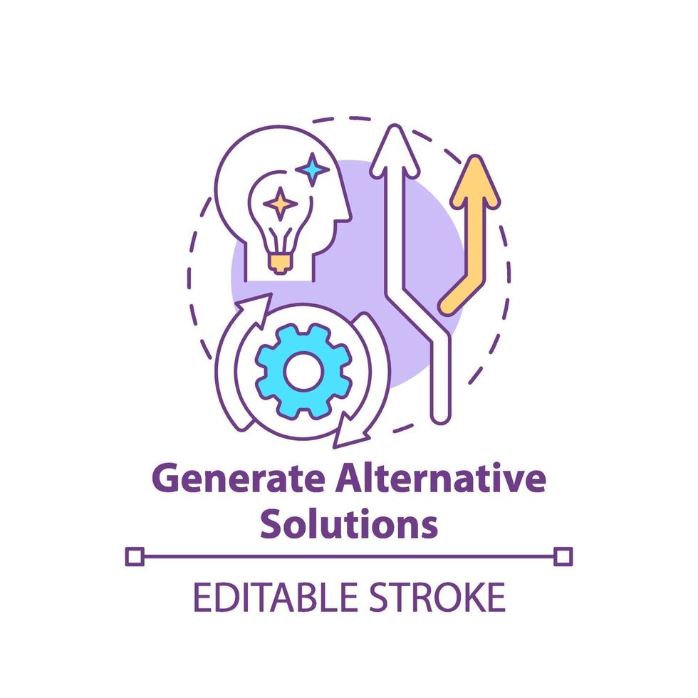 Generate alternative solutions concept icon vector