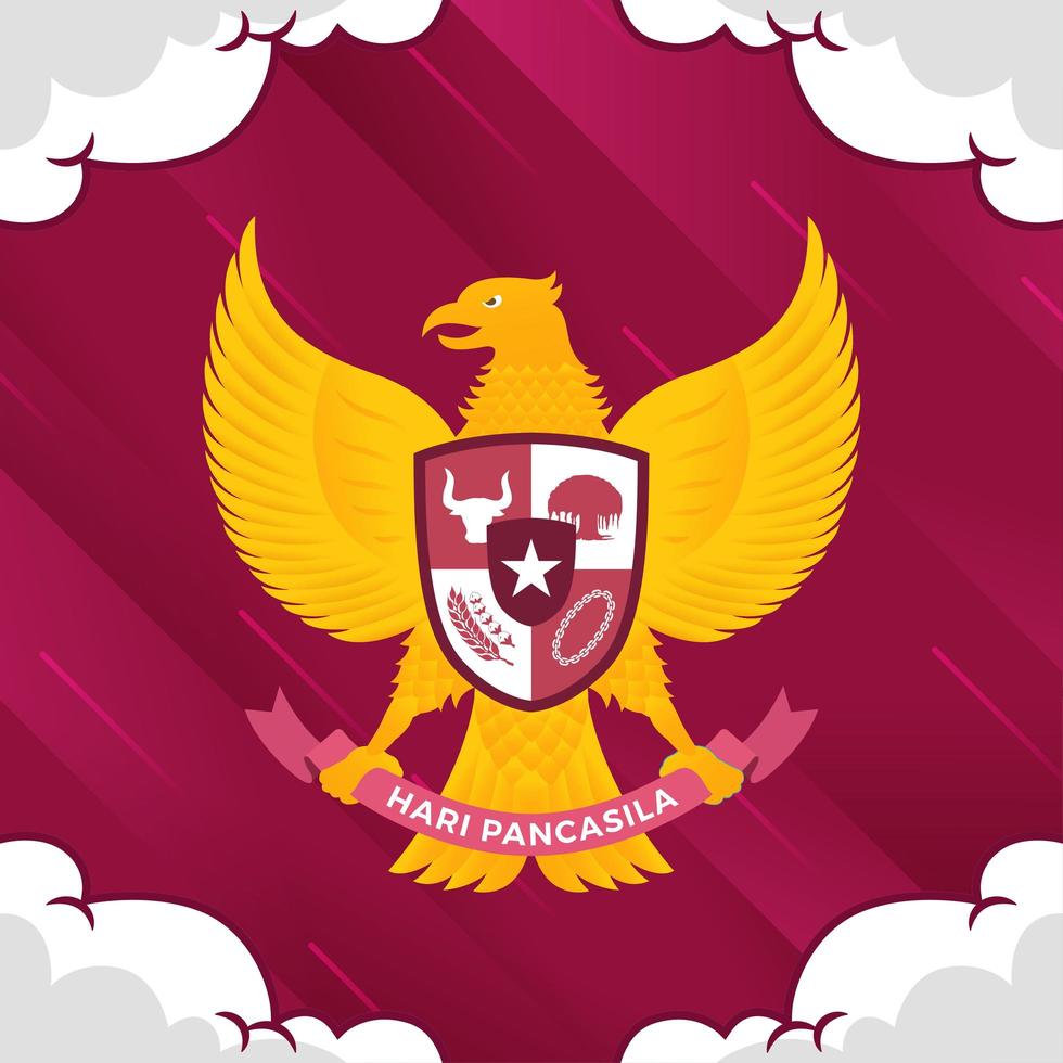 Pancasila Day with Garuda Background vector