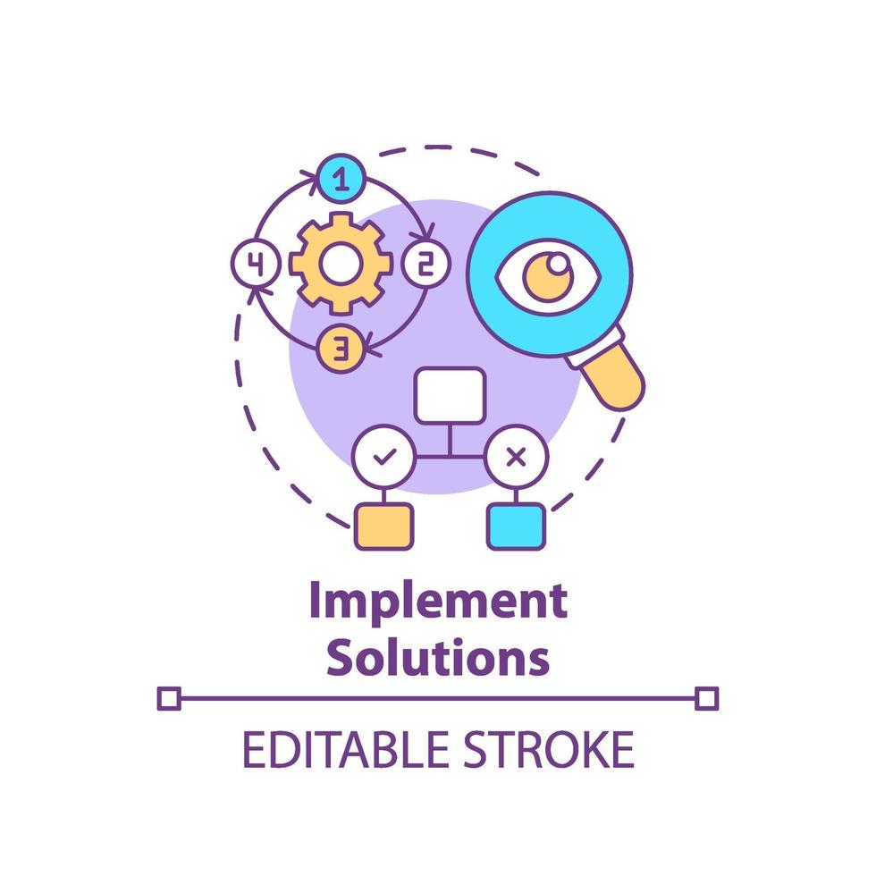 Implement solutions concept icon vector