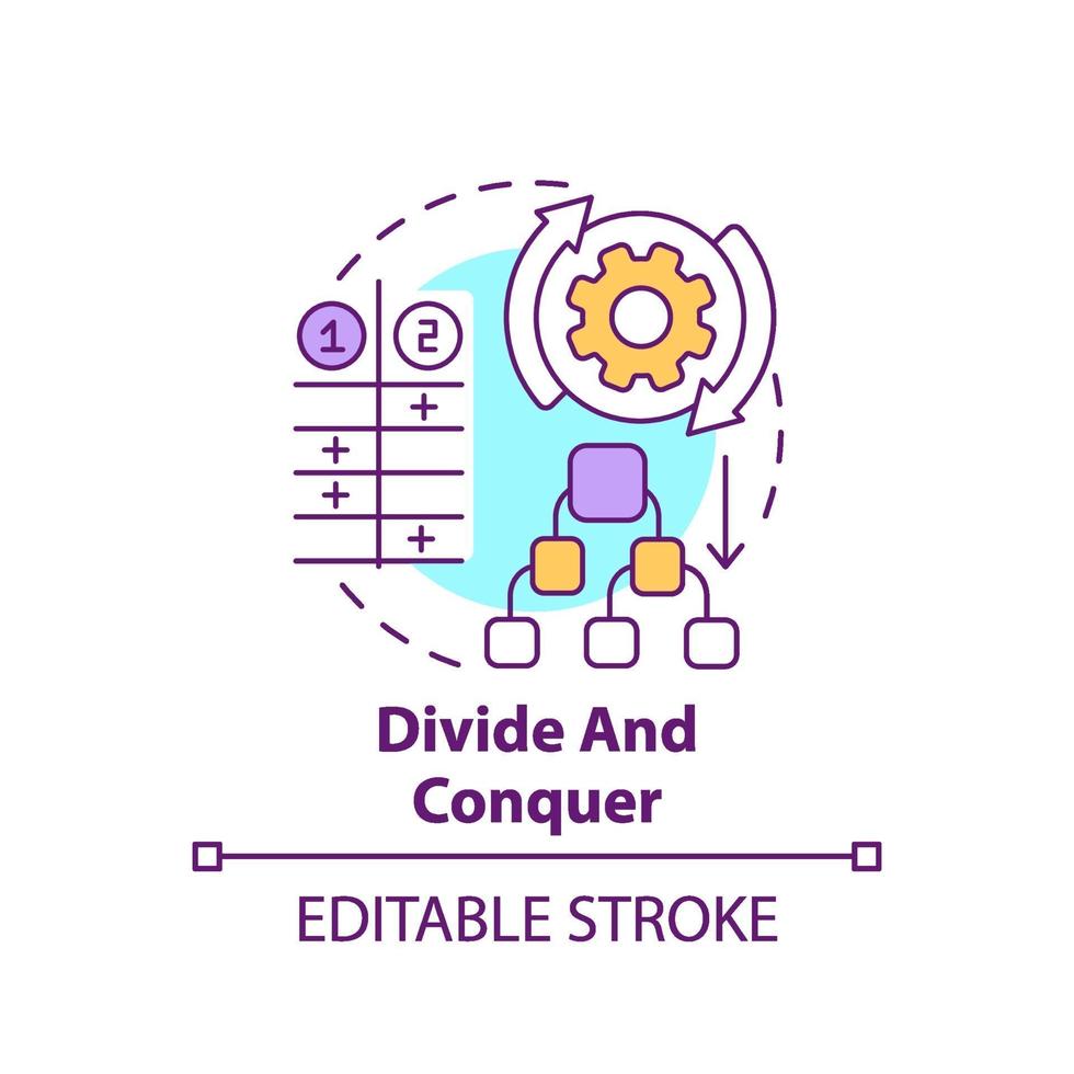 Divide and conquer concept icon vector