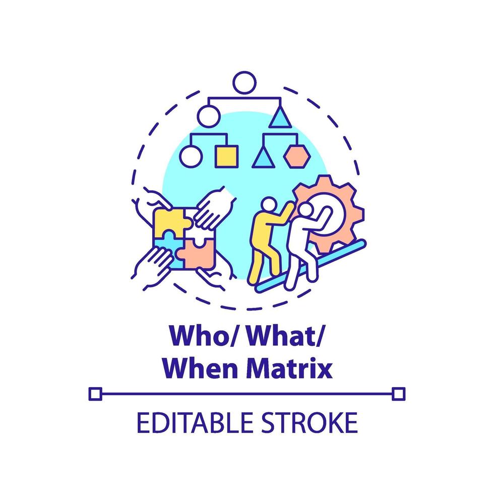 Who, what, when matrix concept icon vector