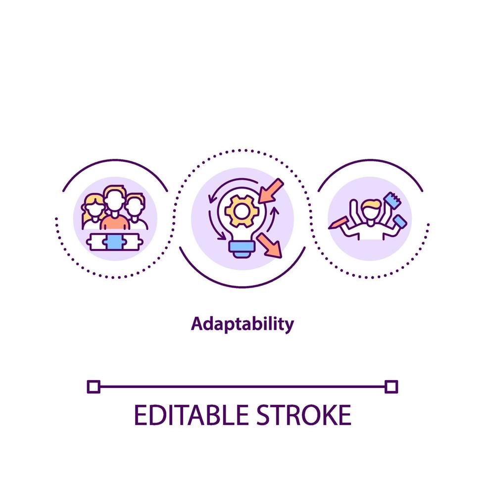 icono del concepto de adaptabilidad vector