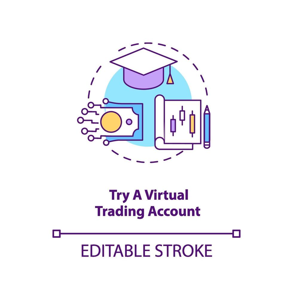 Trying virtual trading account concept icon vector