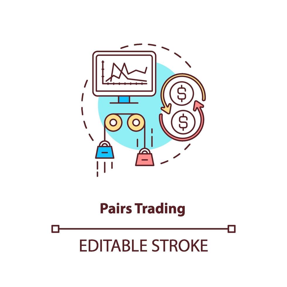 Pairs trading concept icon vector