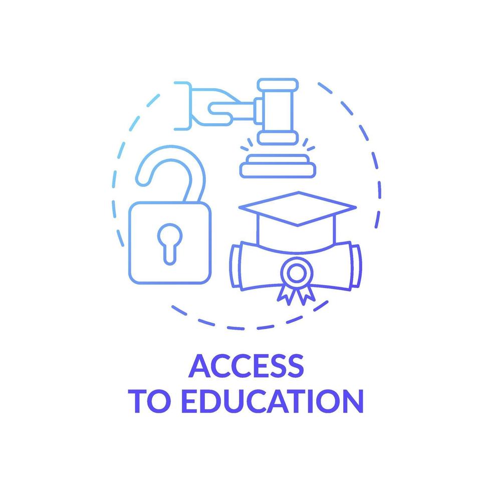 acceso al icono del concepto de educación vector