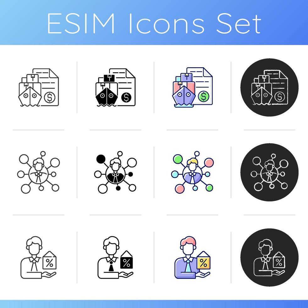 Business expert icons set vector