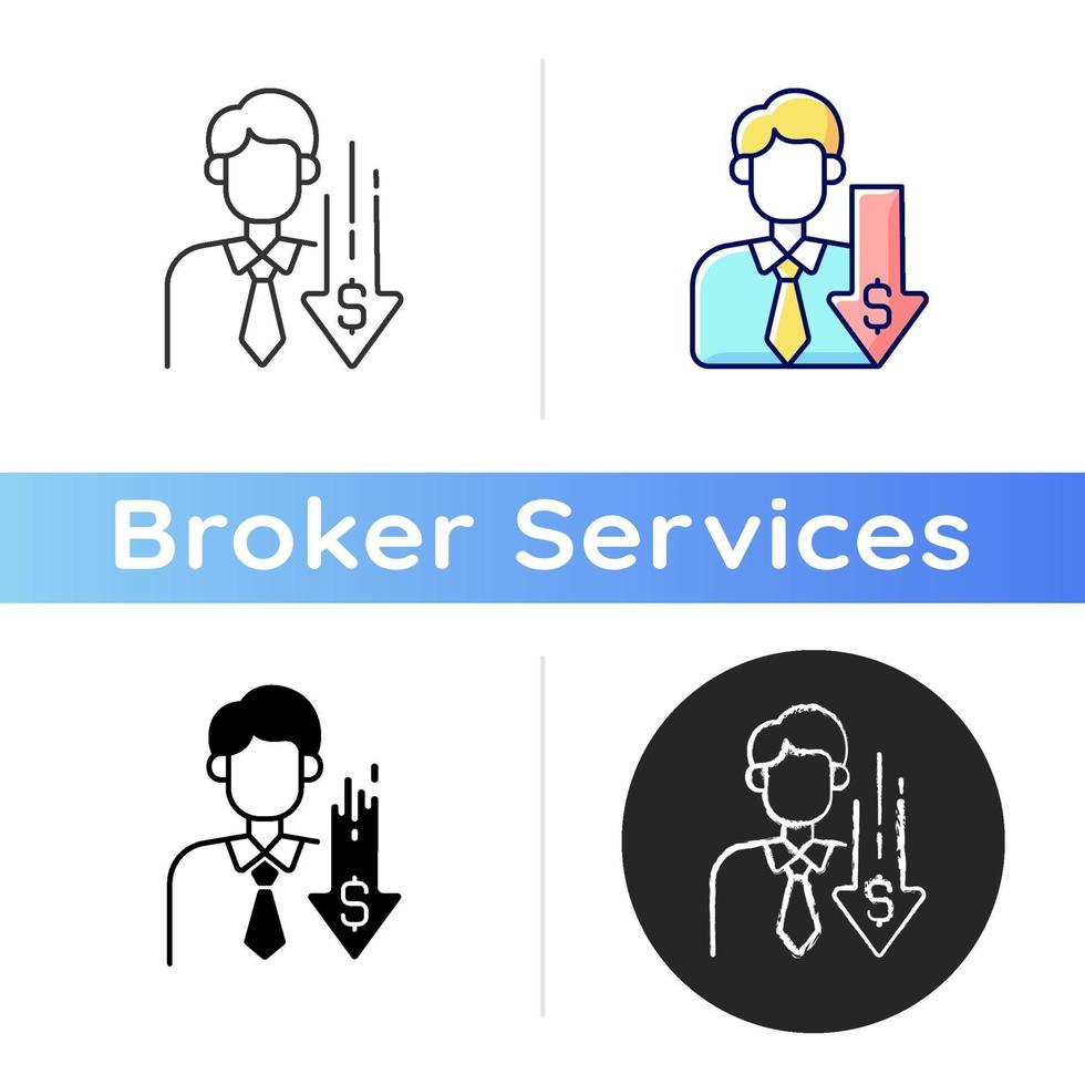 Discount broker icon vector