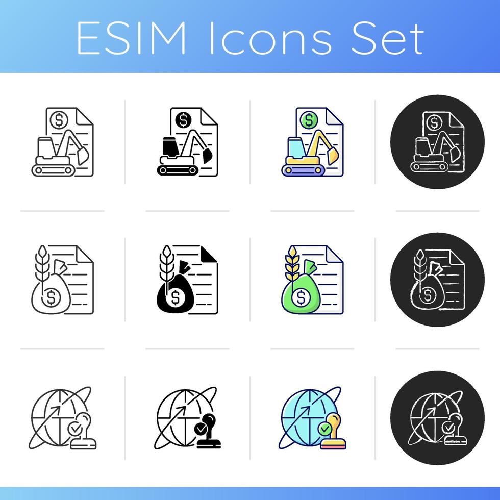 Broker service icons set vector