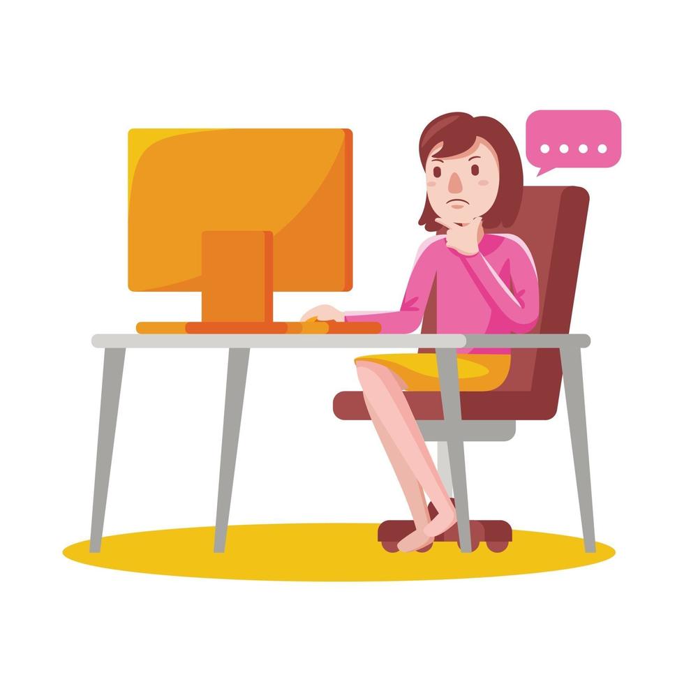 Woman Working From Home vector
