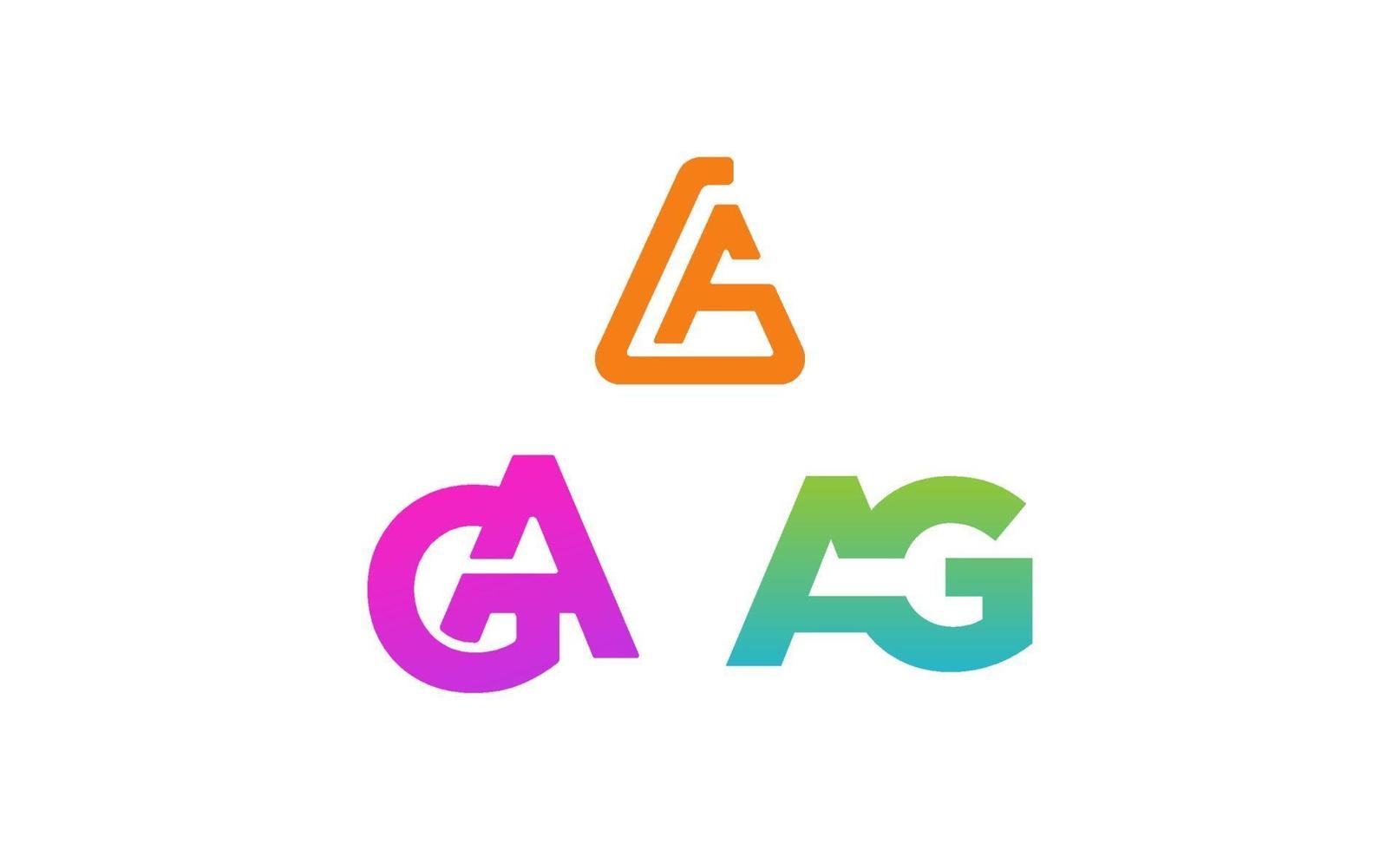 Ilustración de diseño de vector de plantilla de logotipo inicial ag o ga