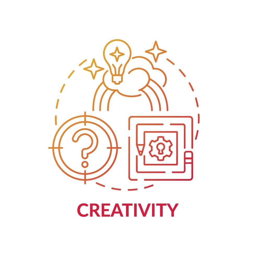 Creativity red gradient concept icon vector