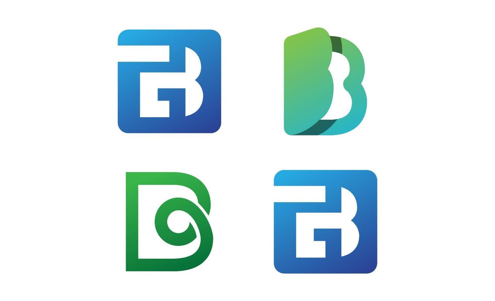 Initial B monogram set logo design template vector