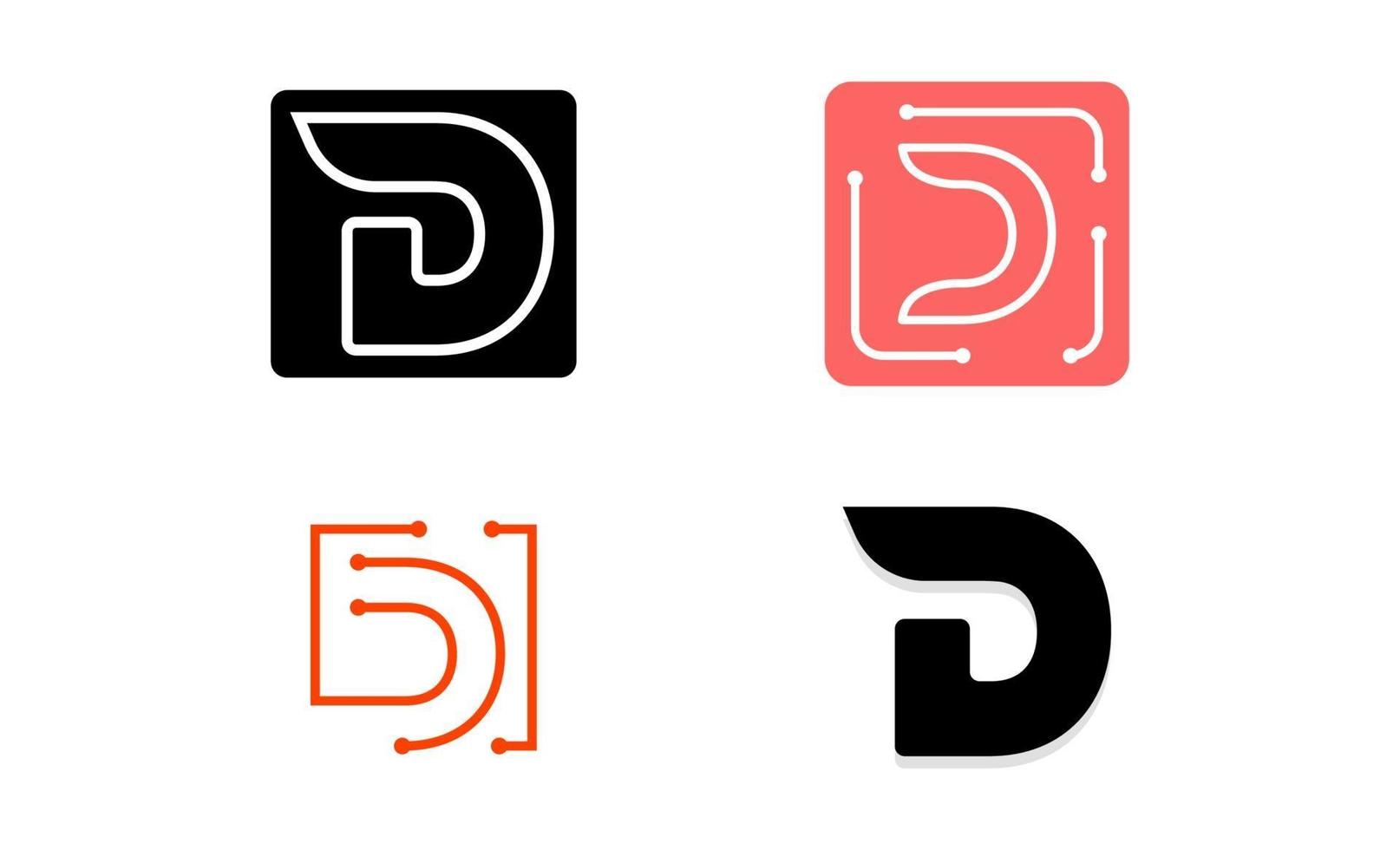 plantilla de vector de diseño de inspiración de logotipo d inicial