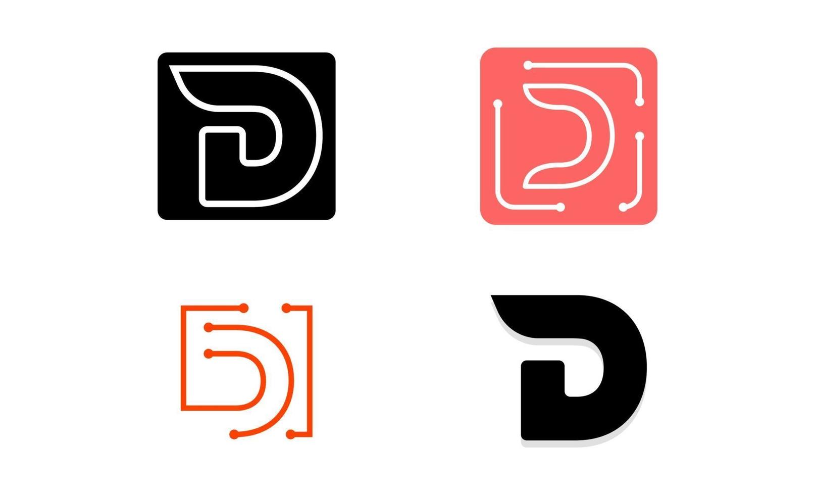 Initial D logo inspiration design vector template