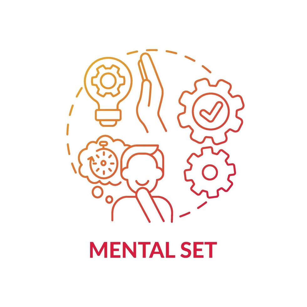 Mental set red gradient concept icon vector