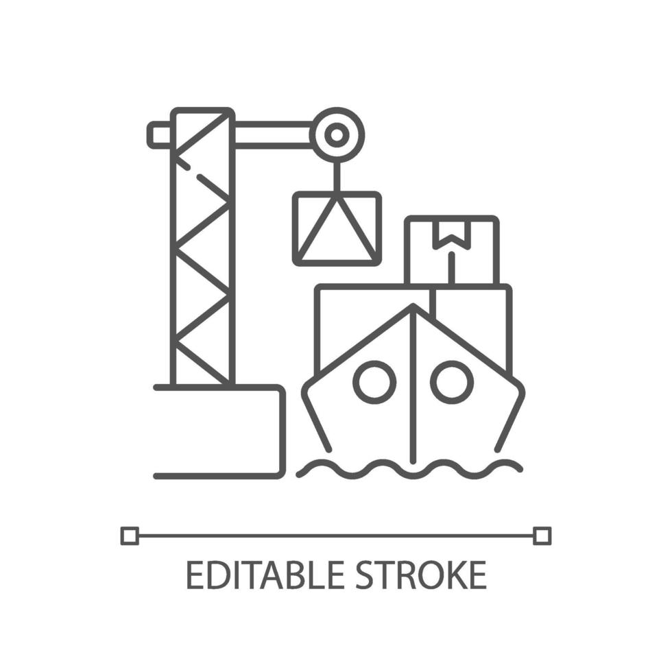 Cargo loading linear icon vector