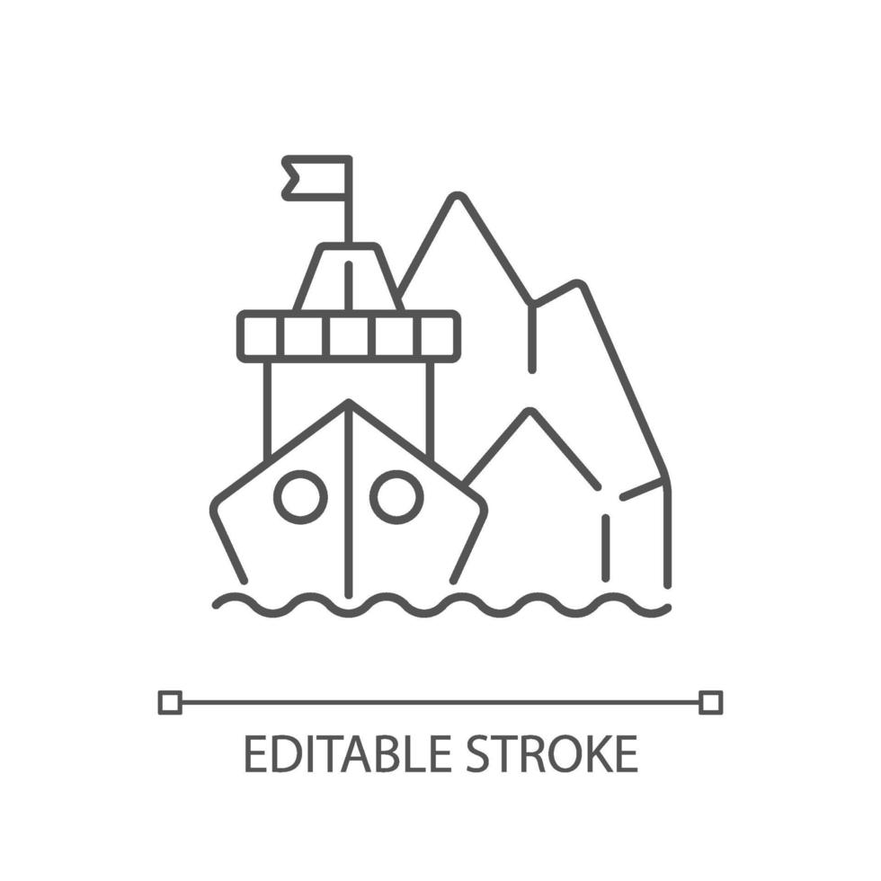 Arctic exploration linear icon vector