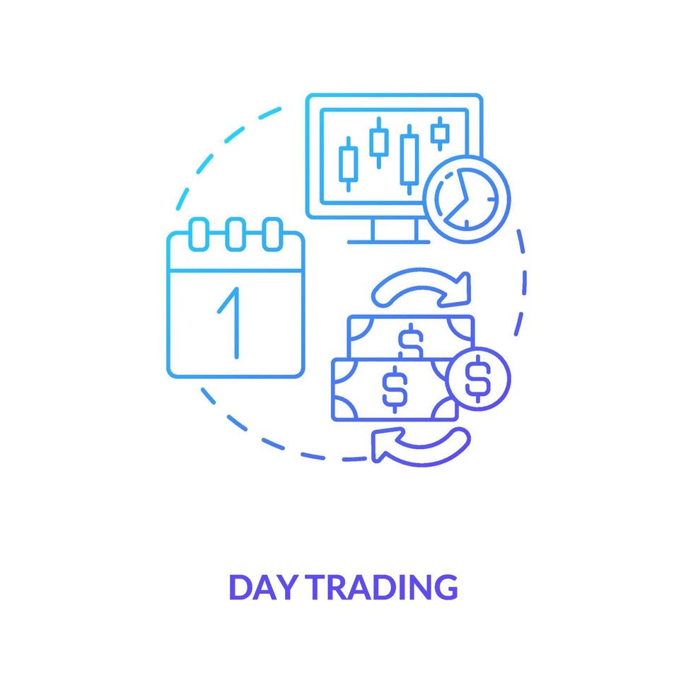 Day trading concept icon vector