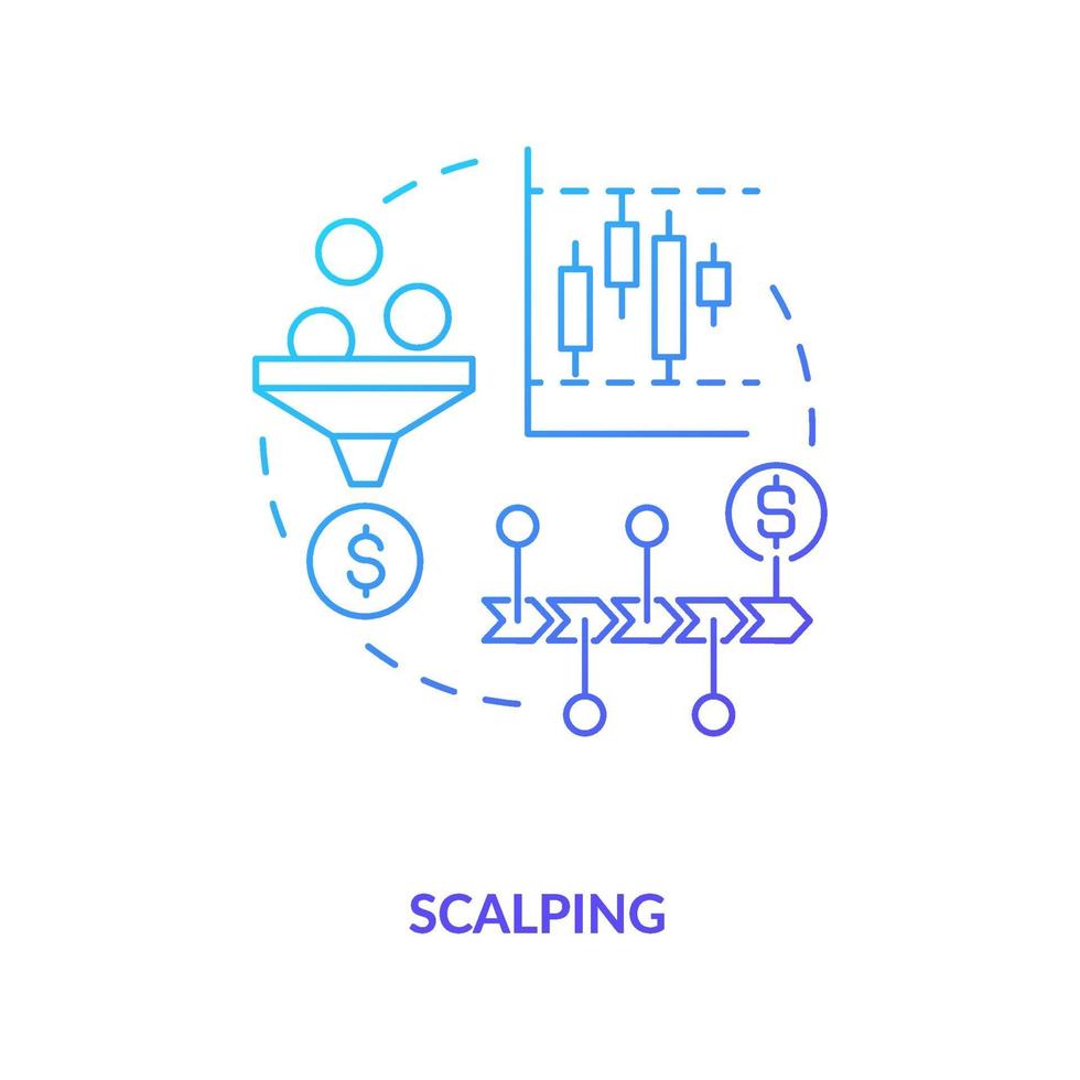 icono del concepto de scalping vector