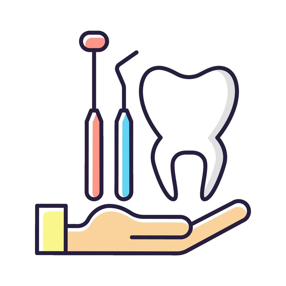 Dental insurance RGB color icon vector