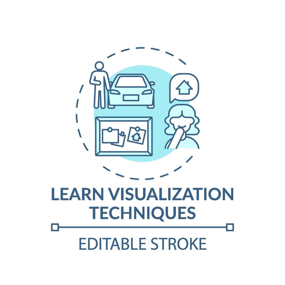 Learn visualization technique turquoise concept icon vector