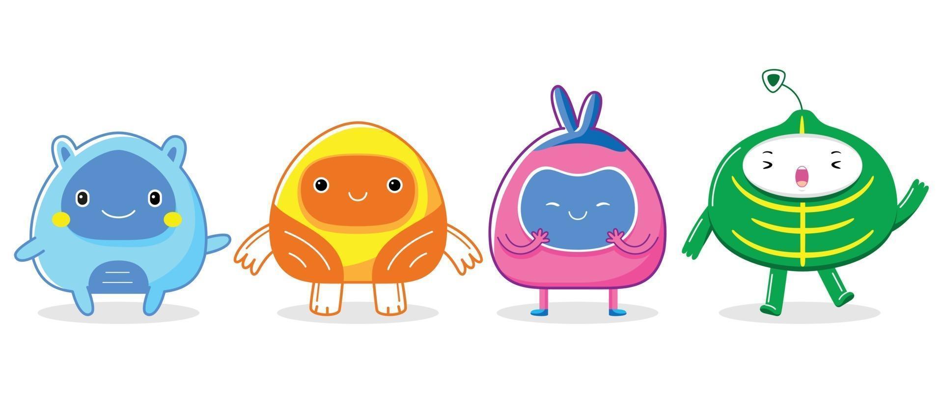 cute mascot character set vector