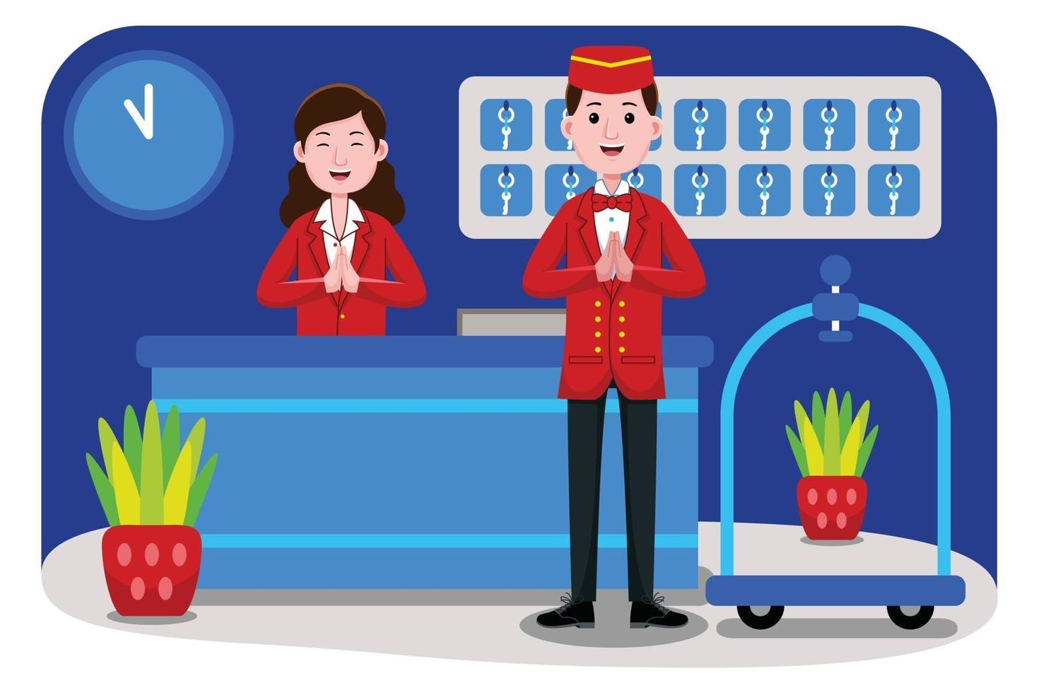 Hotel Receptionist Profession vector