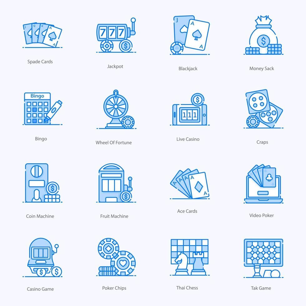 Trendy Casino and  Games Icons vector